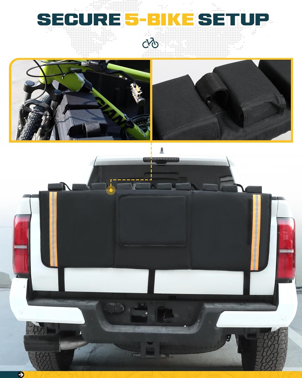 62' Heavy-Duty Truck Tailgate Bike Pad for Mountain Bikes, BMX, Ebikes, etc.