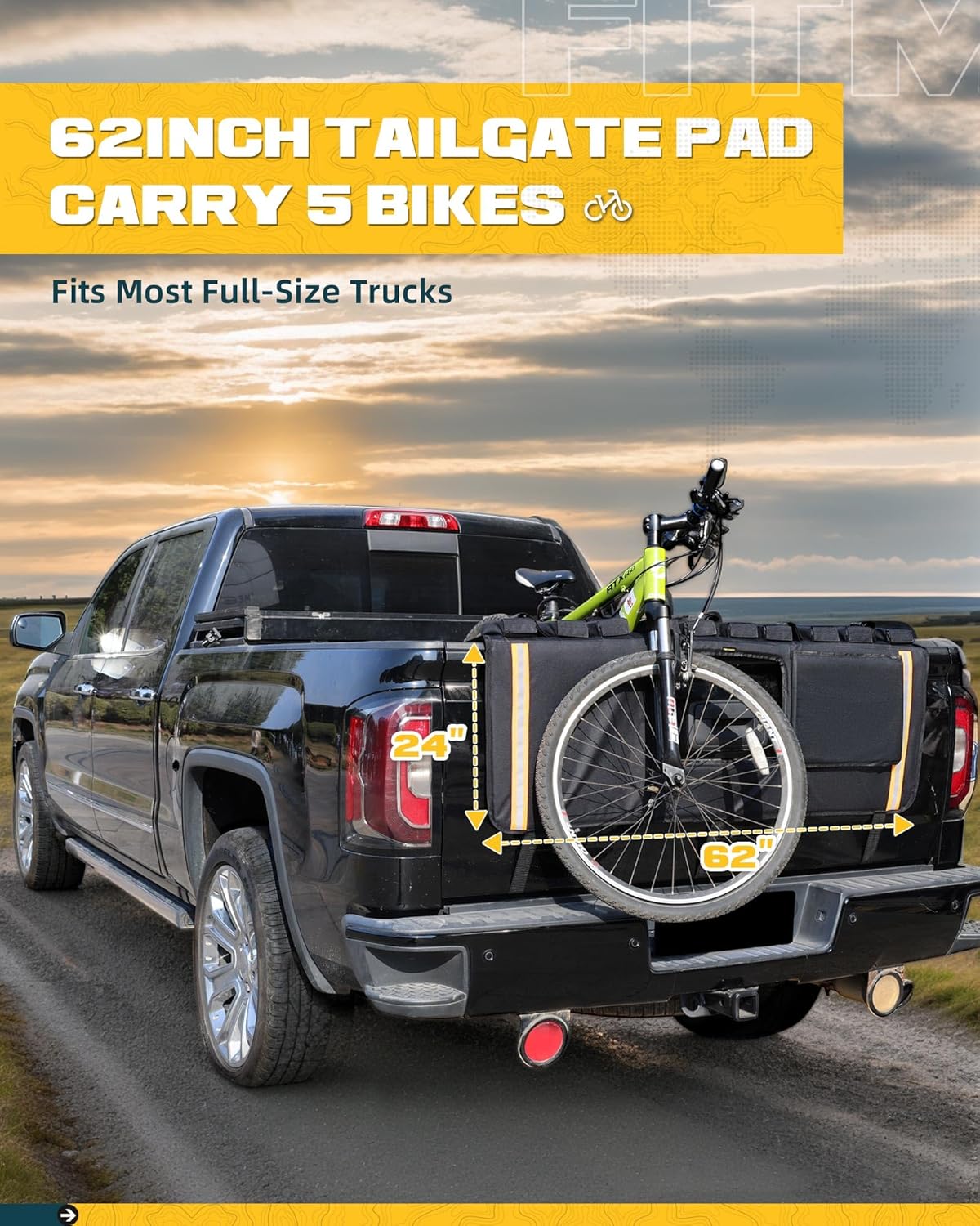 62' Heavy-Duty Truck Tailgate Bike Pad for Mountain Bikes, BMX, Ebikes, etc.