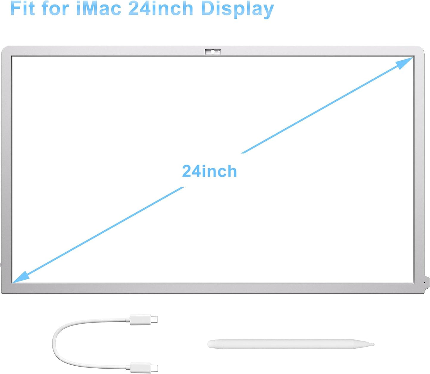Touch Monitor Frame with Stylus Pen for iMac M1/M3/M4, USB C Charging