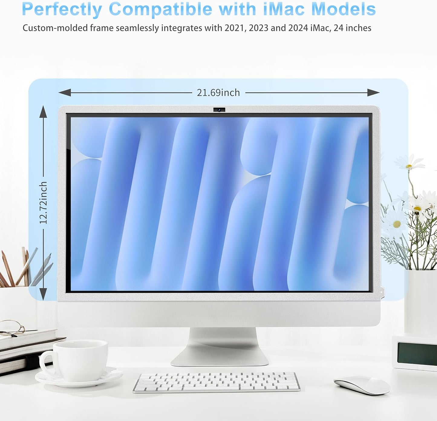 Touch Monitor Frame with Stylus Pen for iMac M1/M3/M4, USB C Charging