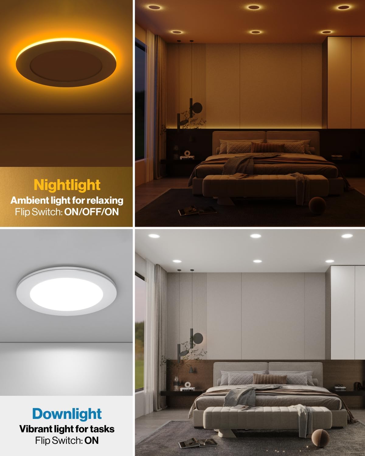 Sunco 8 Pack 6 Inch Ultra Thin LED Recessed Ceiling Lights Slim, Night Light, 4K, Dim