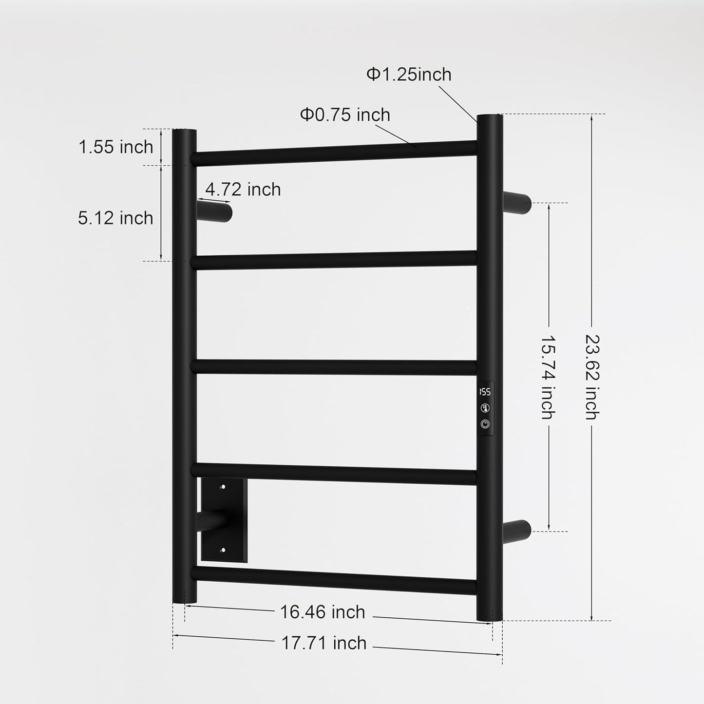 Heated Towel Racks, Towel Warmer Rack for Bathroom, Wall Mounted with Built-in 24hr Timer