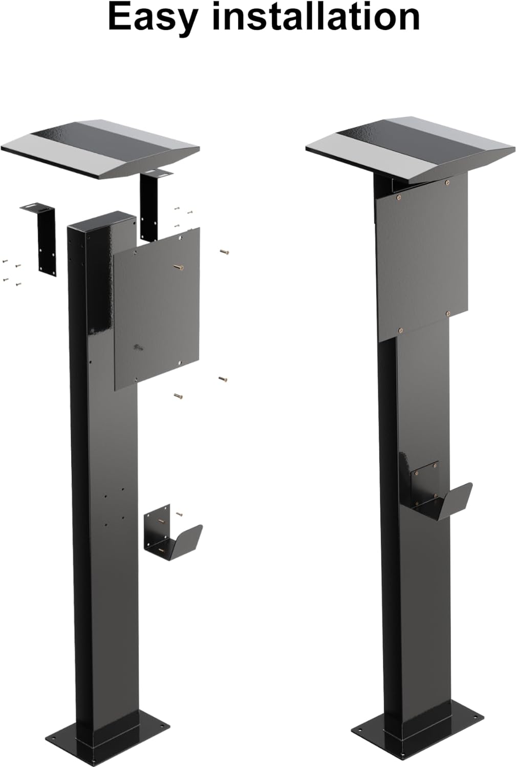 Outdoor Freestanding EV Charger Pedestal Stand, Corrosion Resistant, 201 Steel, for All Level 2 Chargers