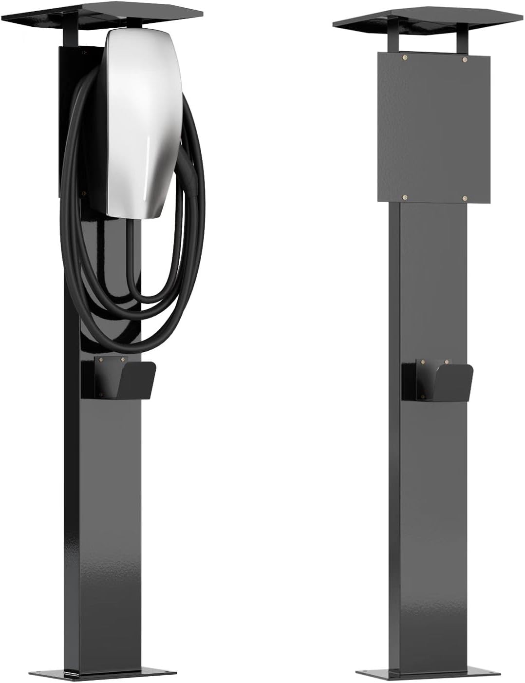 Outdoor Freestanding EV Charger Pedestal Stand, Corrosion Resistant, 201 Steel, for All Level 2 Chargers