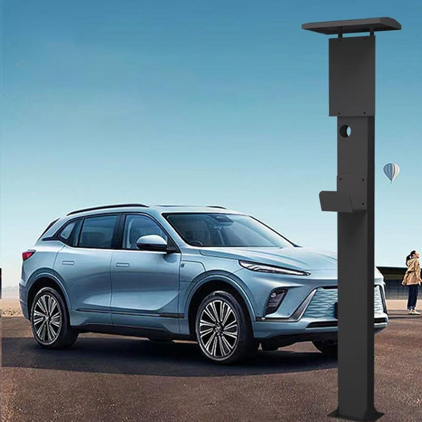 Outdoor Freestanding EV Charger Pedestal Stand, Corrosion Resistant, 201 Steel, for All Level 2 Chargers