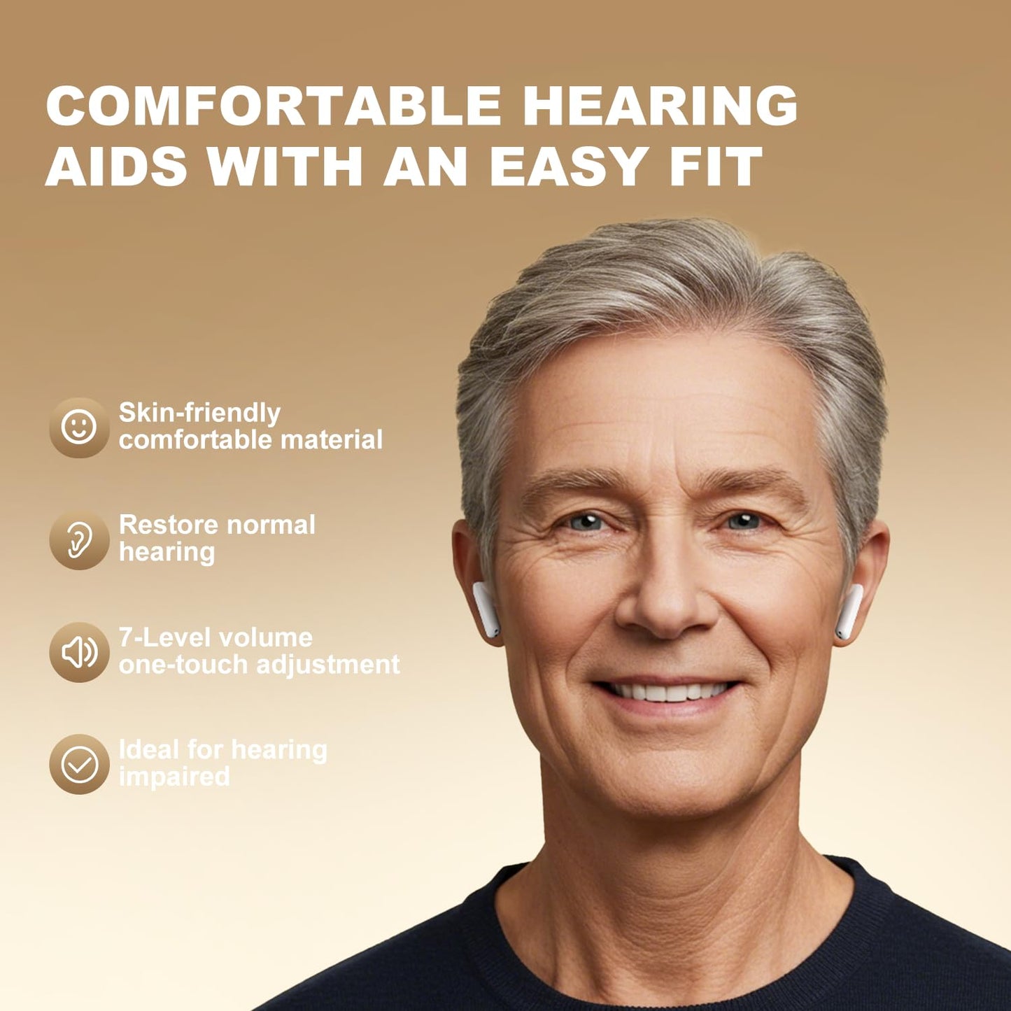 Hearing Aids for Seniors, Advanced Smart Chips, Rechargeable, AI Noise Cancelling