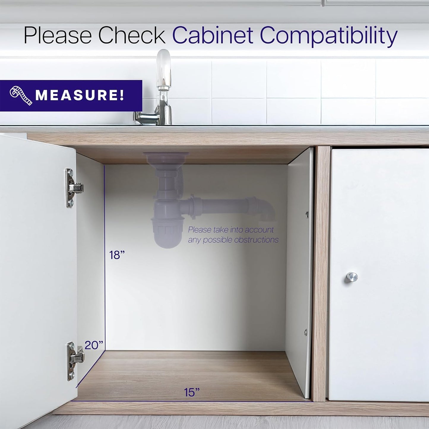 Under Counter Pull-Out Dual Trash Can System, 40L, Double Recycling Trash Can with Lid for Cabinet