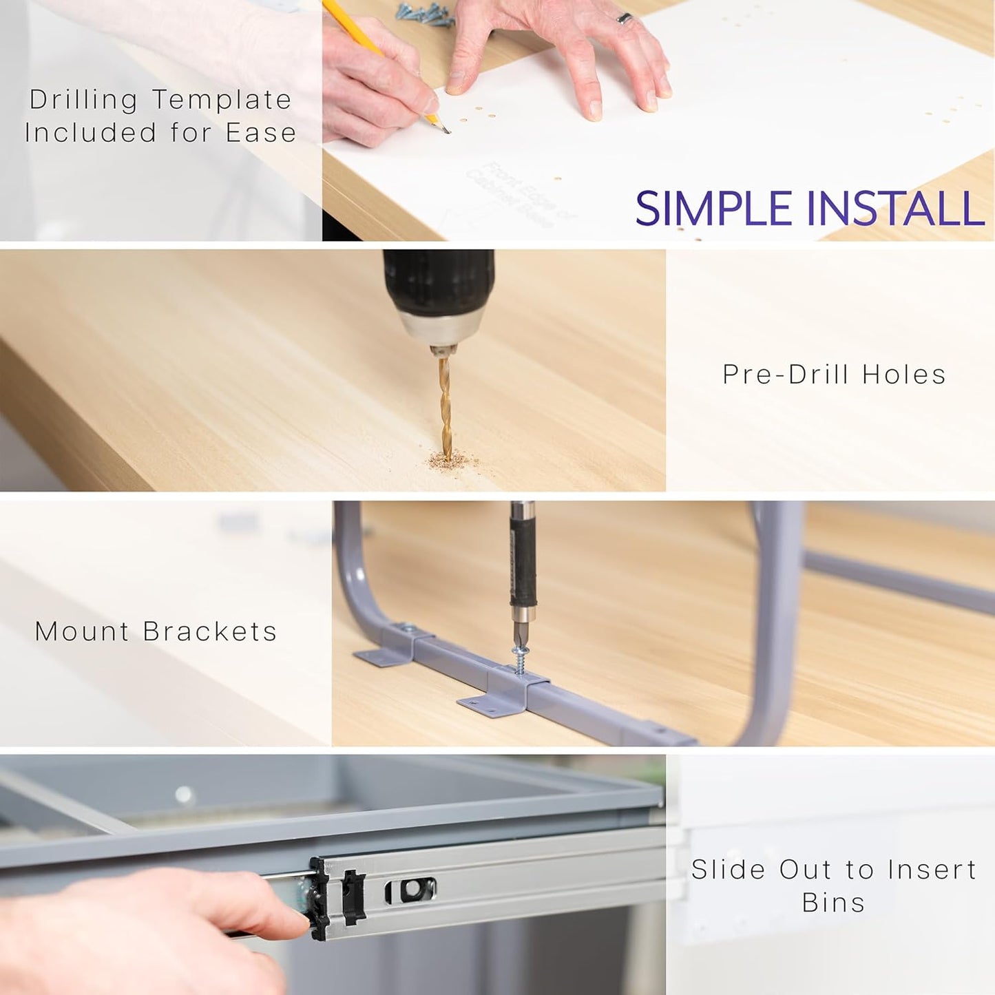 Under Counter Pull-Out Dual Trash Can System, 40L, Double Recycling Trash Can with Lid for Cabinet