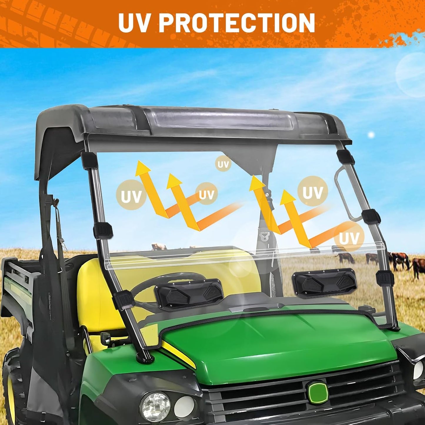 Vented Front, Scratch Proof Windshield for Gator HPX 620i 625i 825i XUV 850 XUV855D
