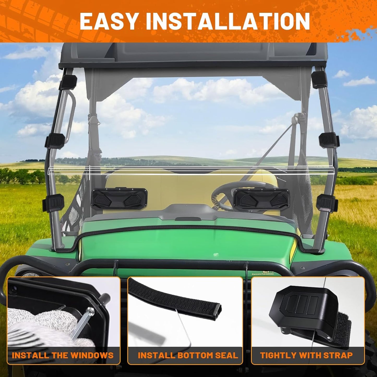 Vented Front, Scratch Proof Windshield for Gator HPX 620i 625i 825i XUV 850 XUV855D