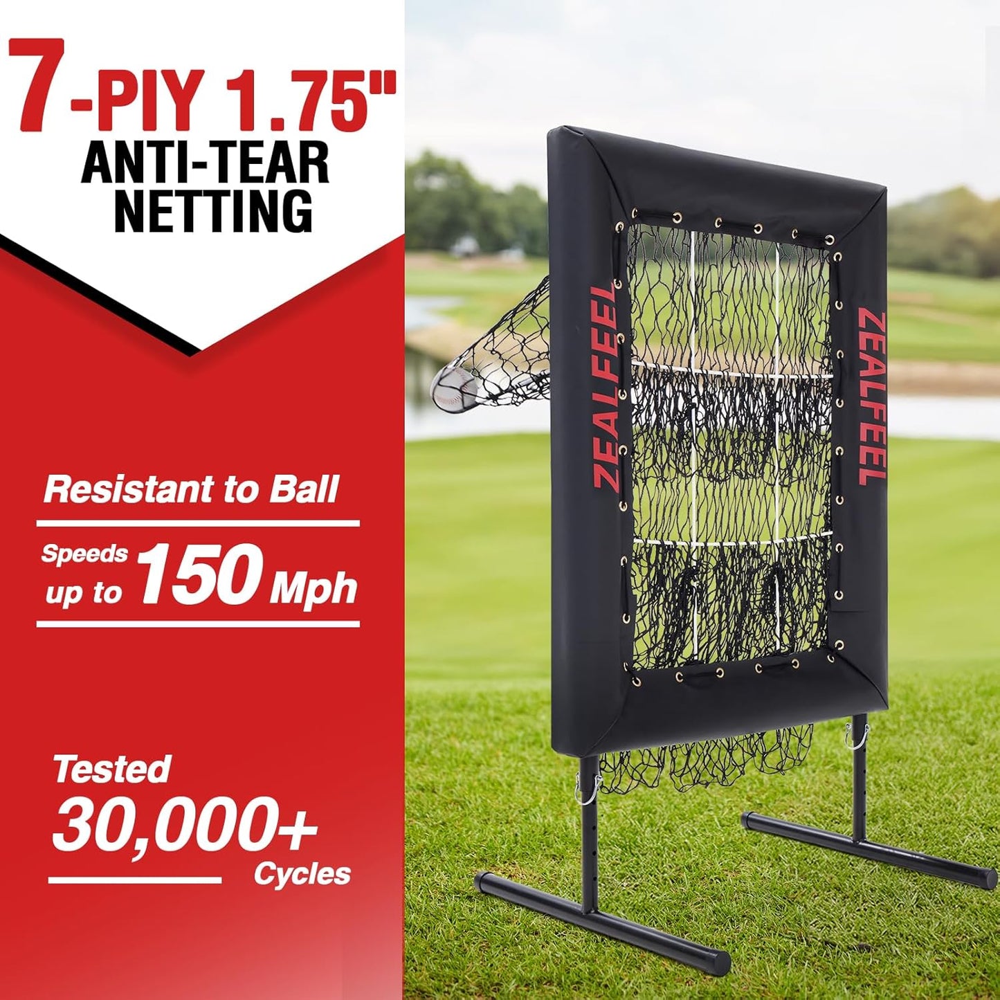 Baseball Pitching Net Pro, 9 Hole Pitching Net with Target, Adjustable, Portable, Easy Setup