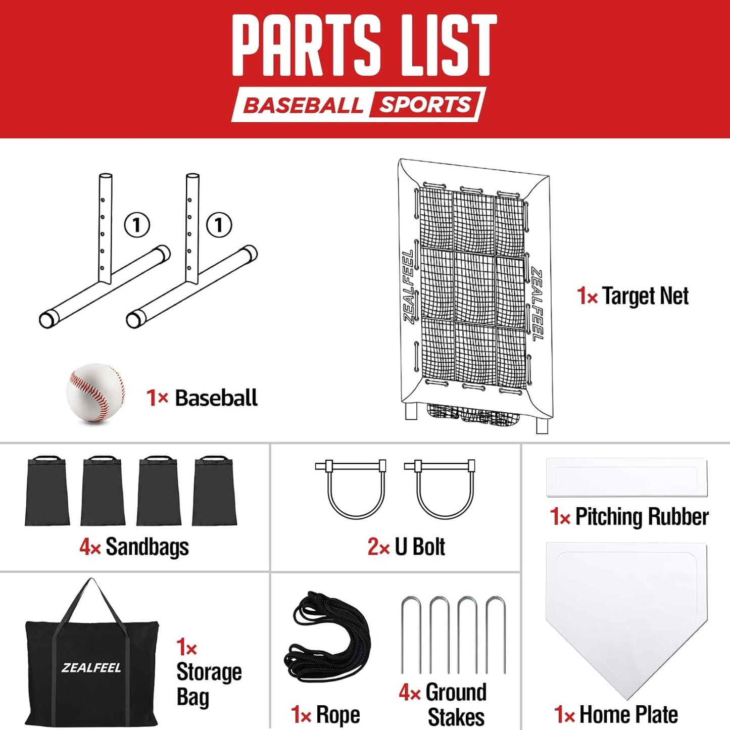 Baseball Pitching Net Pro, 9 Hole Pitching Net with Target, Adjustable, Portable, Easy Setup