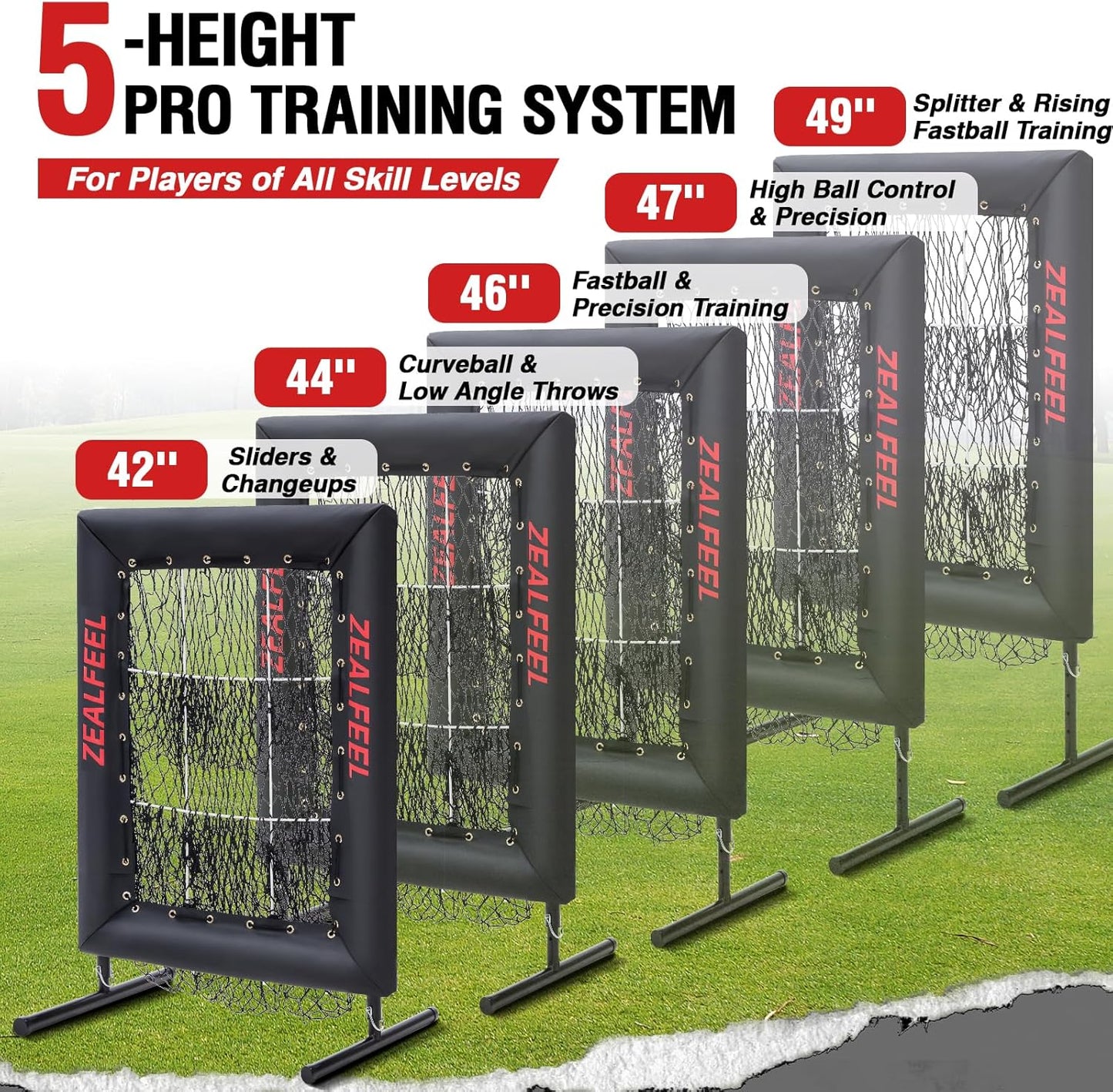 Baseball Pitching Net Pro, 9 Hole Pitching Net with Target, Adjustable, Portable, Easy Setup