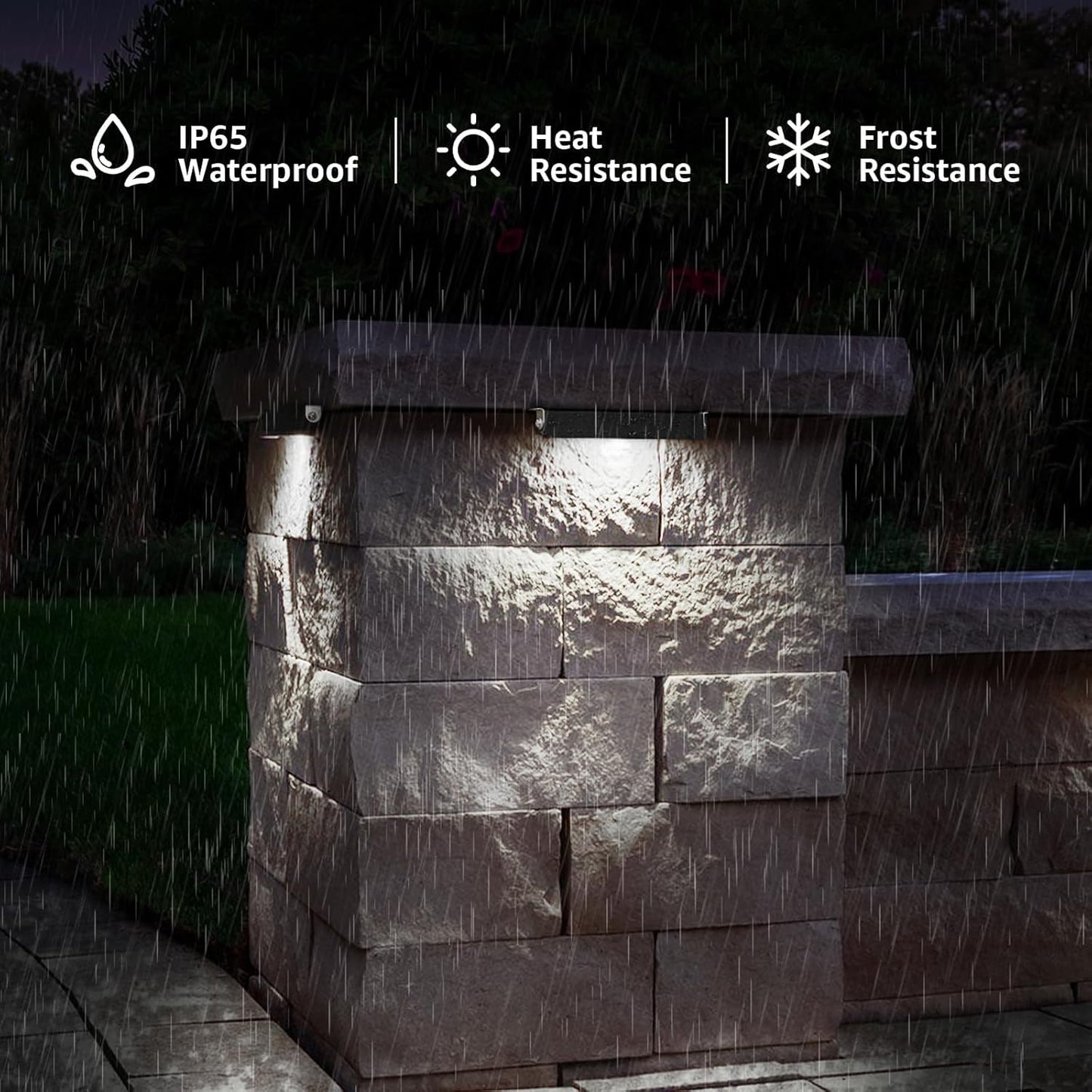 Hardscape Lighting, 7 Inch 5W LED 5000K Daylight, Retaining Wall Lights, 12-24V AC/DC, Waterproof