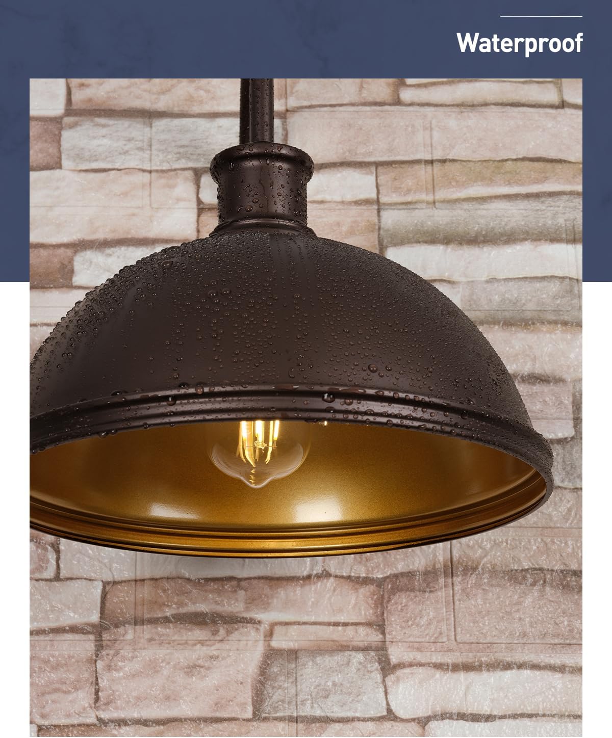 Gooseneck Outdoor Light Fixtures, 2-Pack Farmhouse Barn Lights, Industrial Exterior Wall Sconce