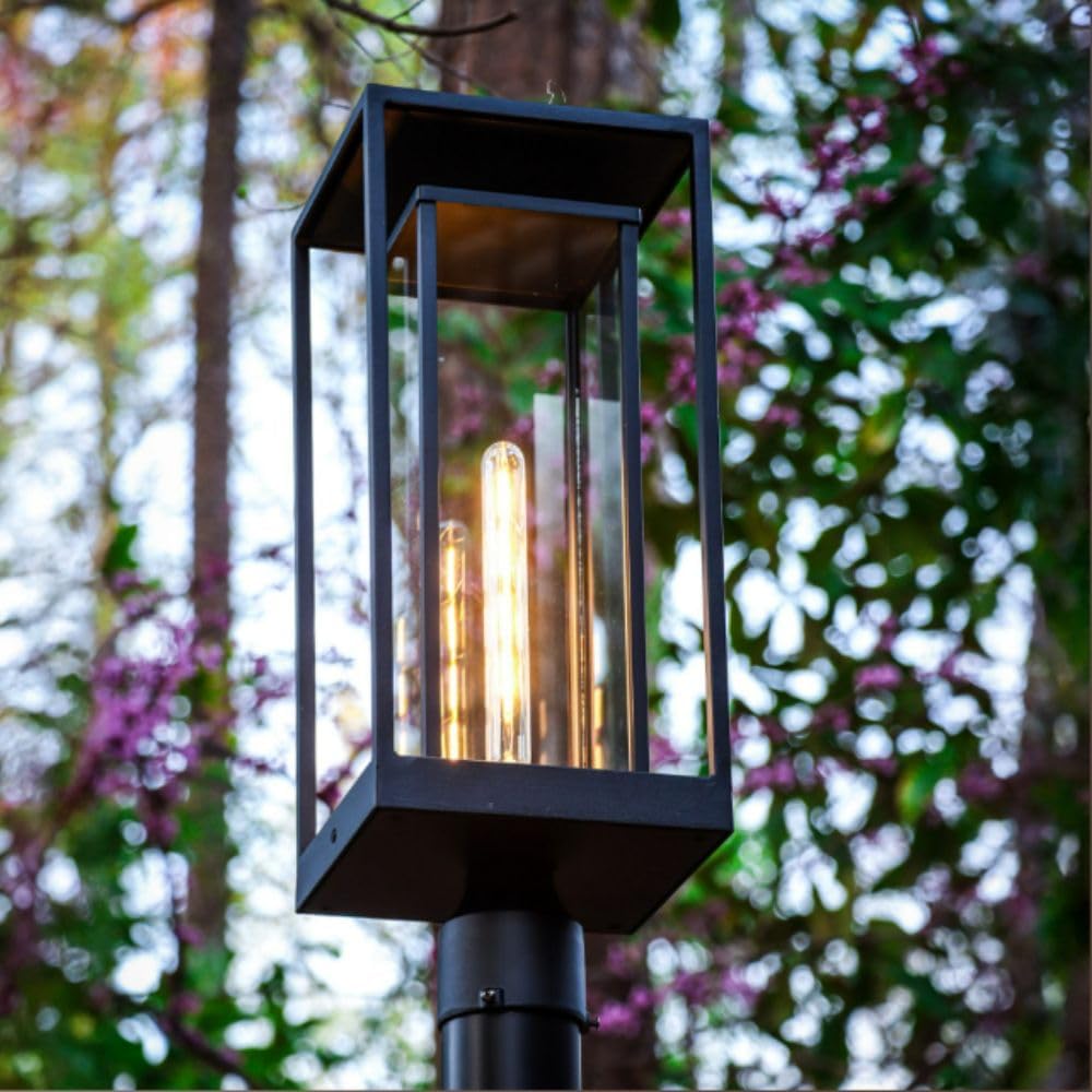 Solar Post Light, Edison-Style LED for 3-Inch Poles, Dusk-to-Dawn Outdoor Accent Light
