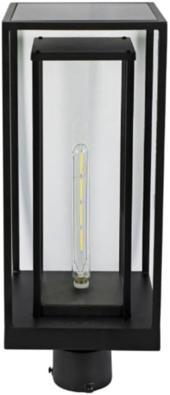 Solar Post Light, Edison-Style LED for 3-Inch Poles, Dusk-to-Dawn Outdoor Accent Light
