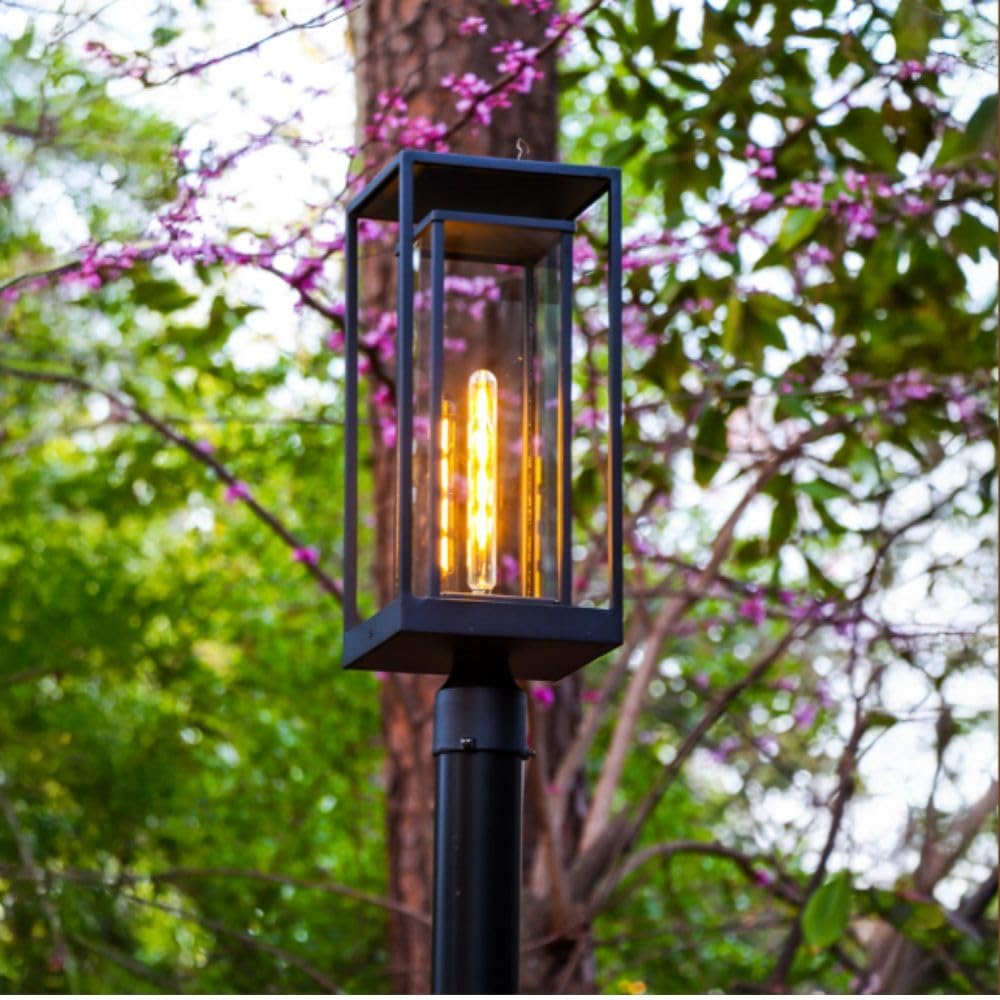 Solar Post Light, Edison-Style LED for 3-Inch Poles, Dusk-to-Dawn Outdoor Accent Light