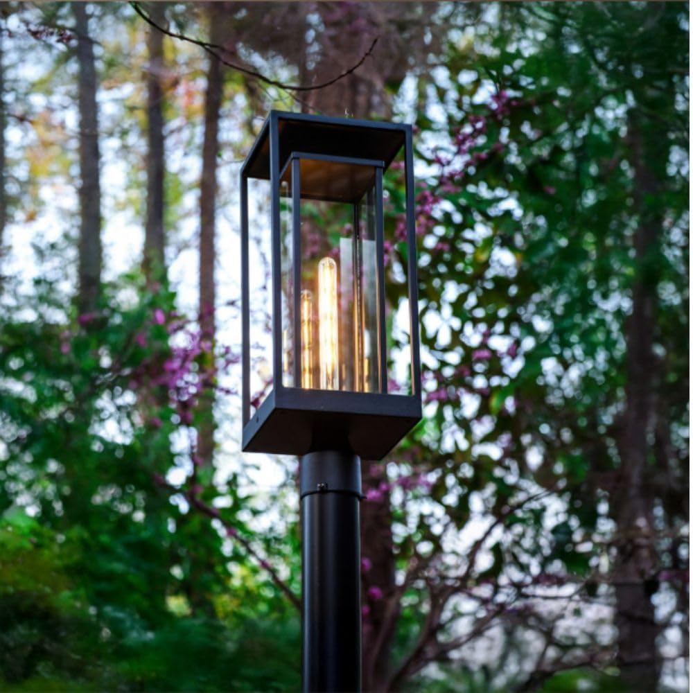 Solar Post Light, Edison-Style LED for 3-Inch Poles, Dusk-to-Dawn Outdoor Accent Light