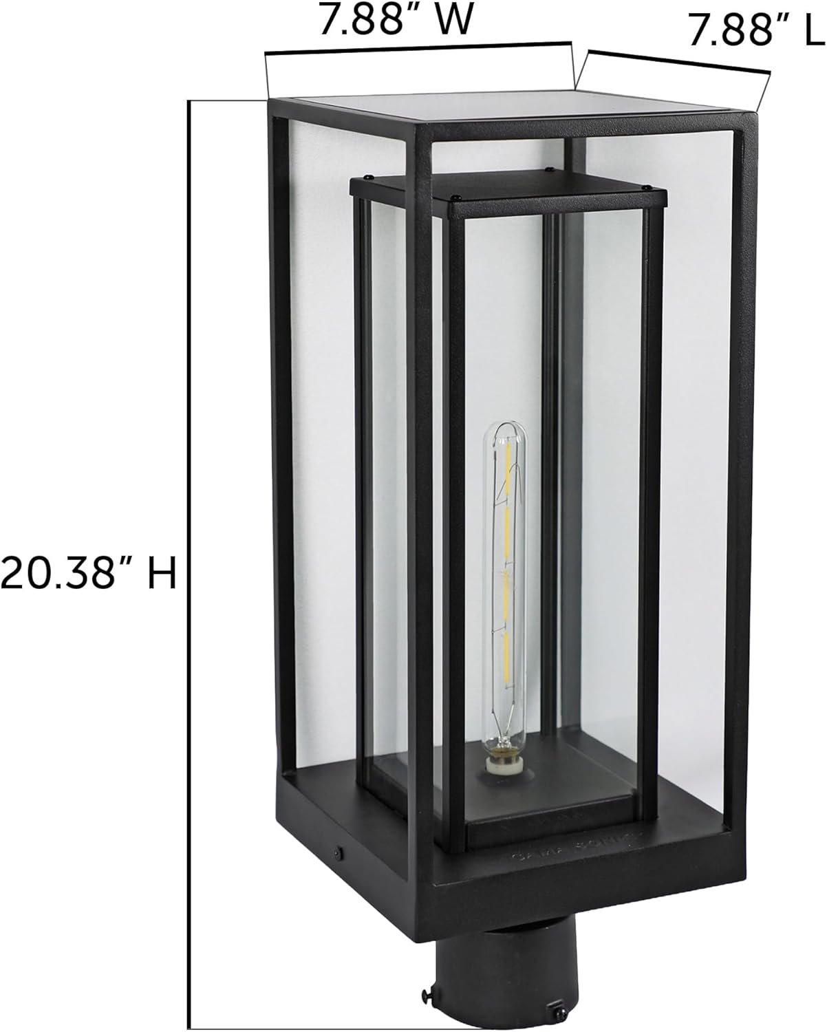Solar Post Light, Edison-Style LED for 3-Inch Poles, Dusk-to-Dawn Outdoor Accent Light