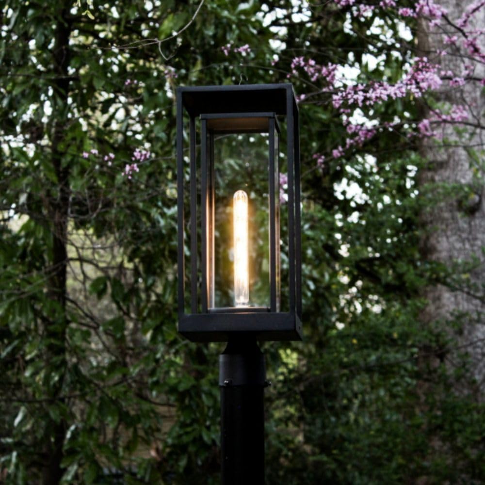 Solar Post Light, Edison-Style LED for 3-Inch Poles, Dusk-to-Dawn Outdoor Accent Light