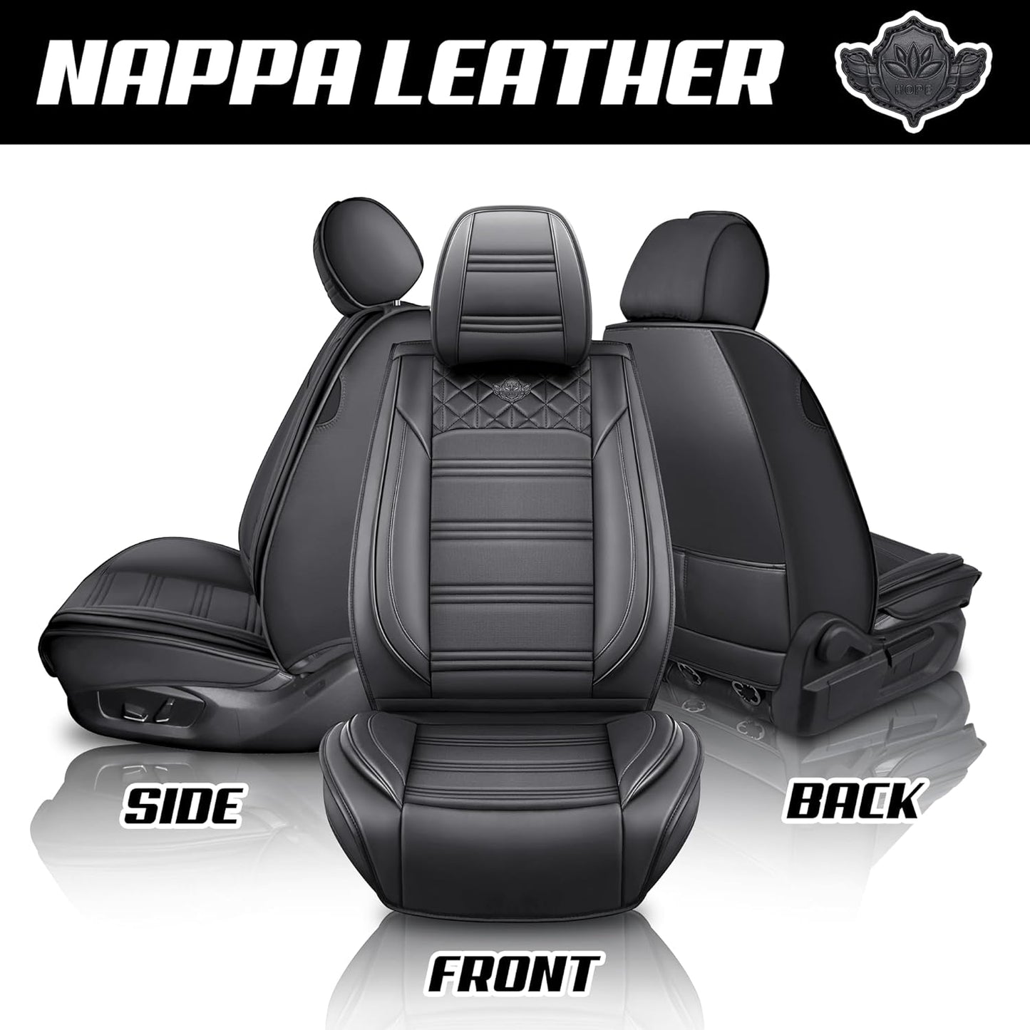 Car Seat Cover for Honda Civic 2000-2025, Leather Car Seat Covers Full Set, Breathable, Waterproof
