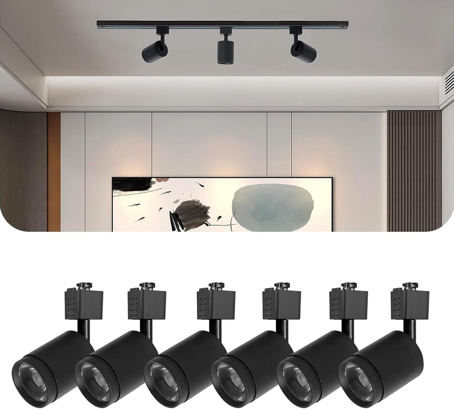 LED Track Lighting 10W Heads J-Type Adjustable Ceiling Spotlights