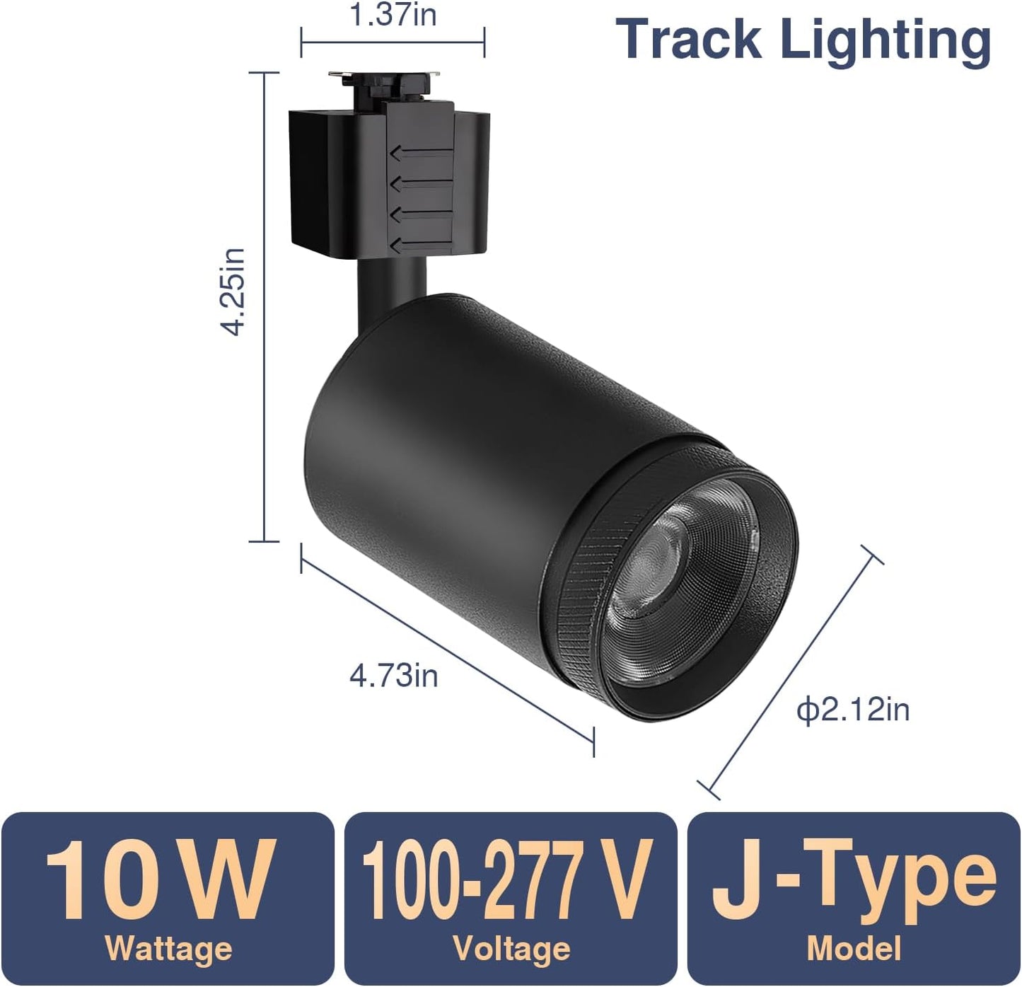 LED Track Lighting 10W Heads J-Type Adjustable Ceiling Spotlights