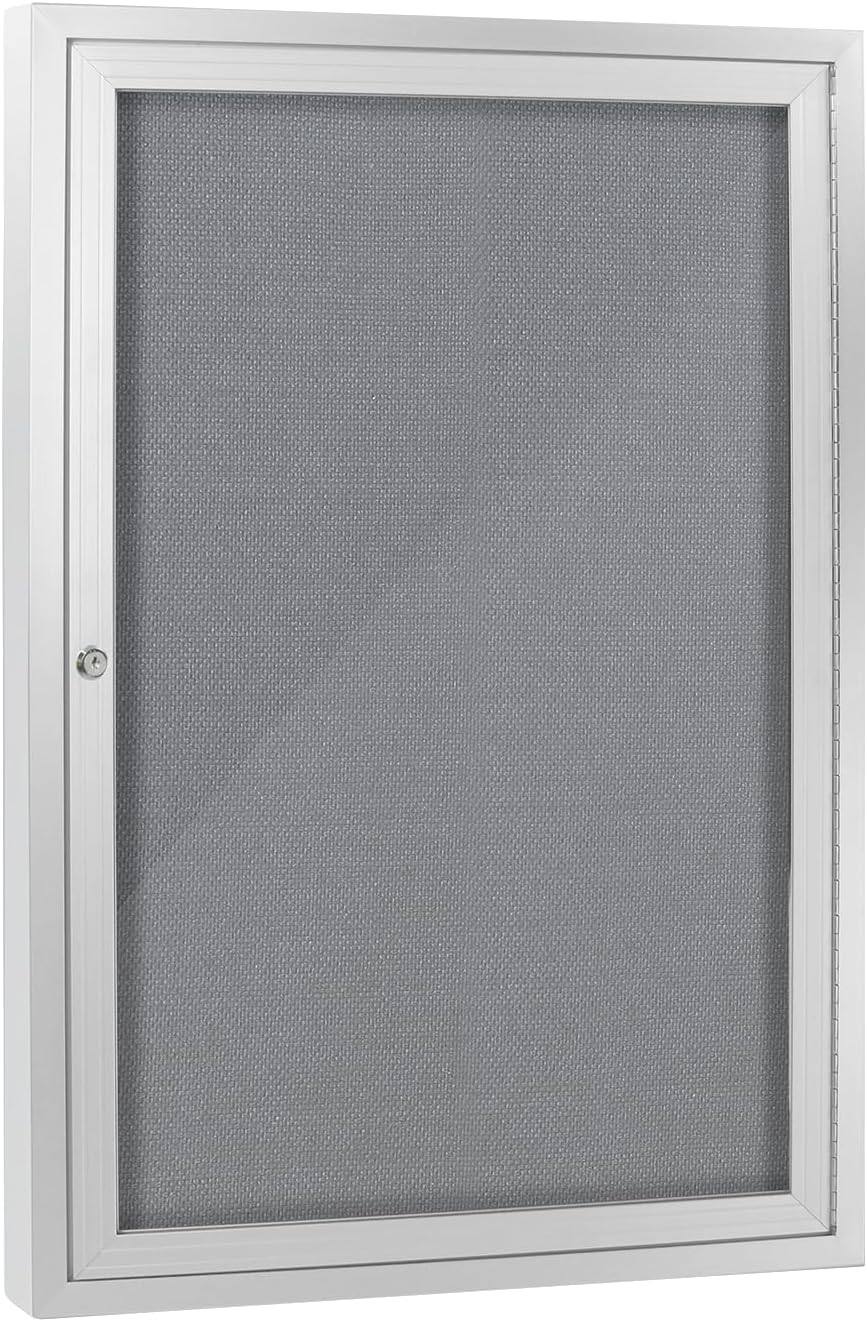 Enclosed Bulletin Board with Locking Door, Outdoor Bulletin Board Weatherproof, Lockable Display Case for Home, Office, and Com