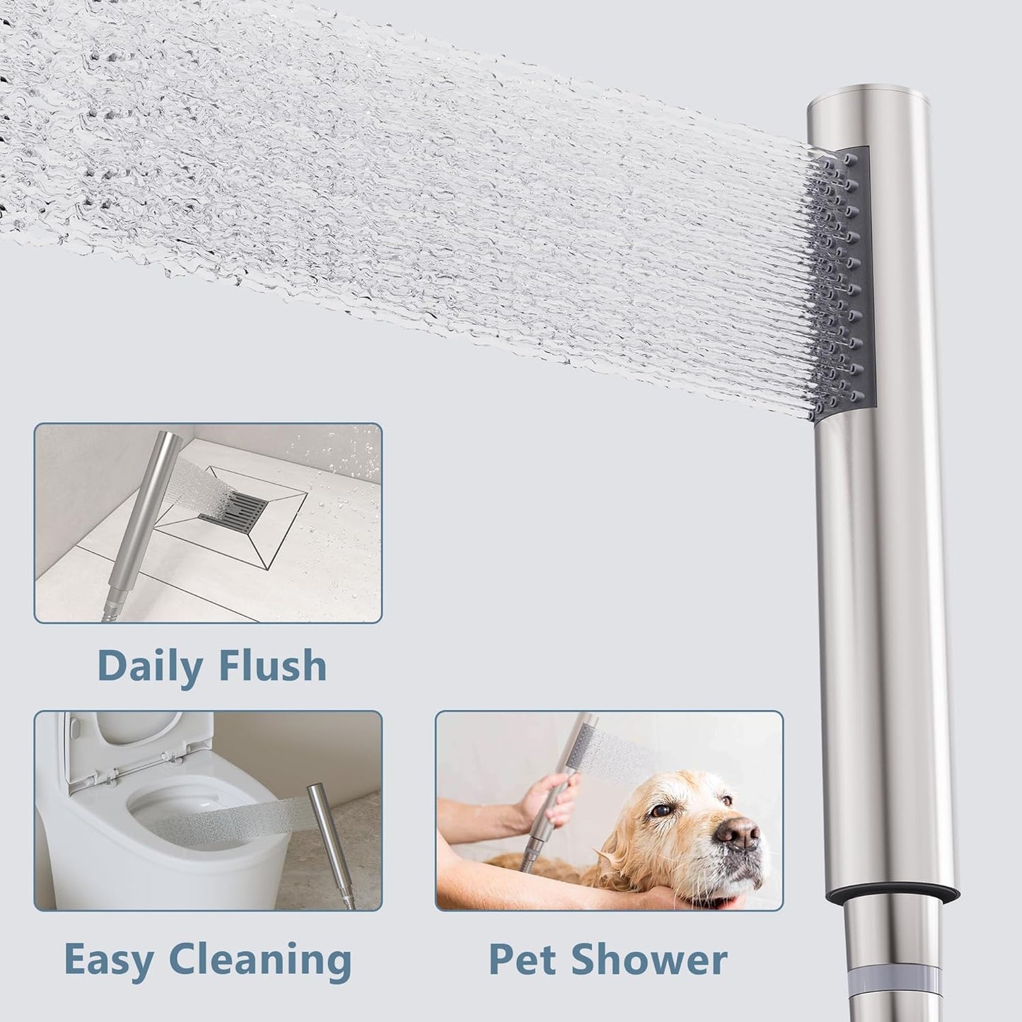 GIMILI Free Standing Tub Filler Bathtub Faucet Stand Alone Brushed Nickel