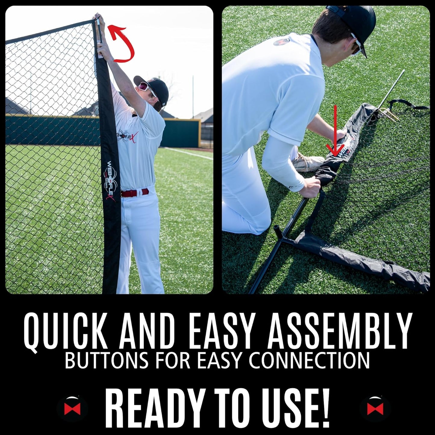 Web Flex Baseball Batting Screen Spider Series 4x7 ft, I-Screen for Baseball Net