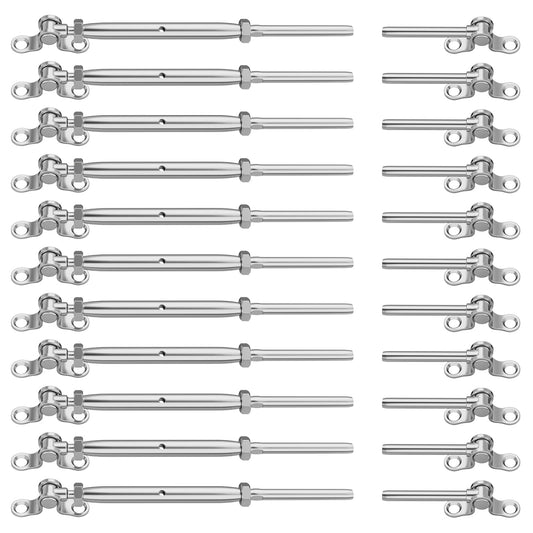 Stainless Steel Cable Railing Kit For 5/32' Wire Rope, 16 pairs Turnbuckle Tensioner, End Fittings (no wire included)