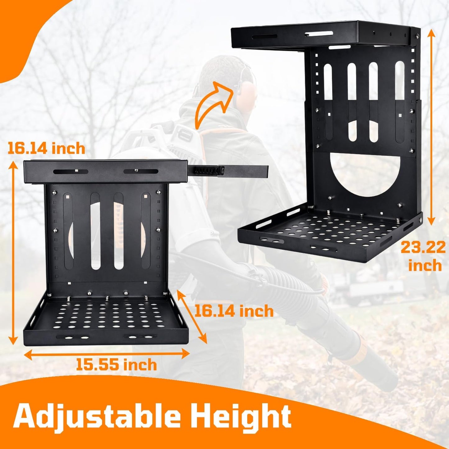 Backpack Blower Rack within 16, 15, 23 Inch Pad (Recommended for for Stihl BR600 BR700 BR450)
