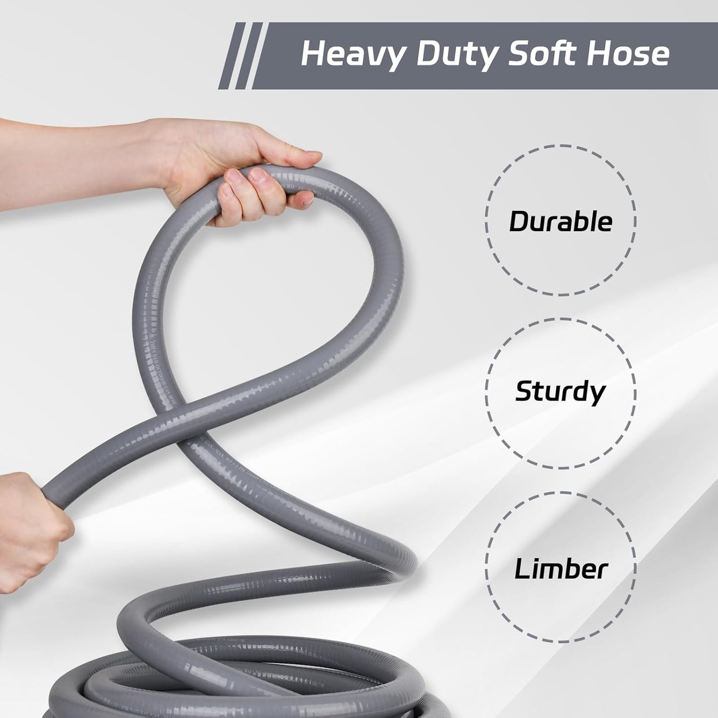 Lezbanz Natural Gas Hose for Generator 3/4 Inch with Quick Connect Fittings, Natural Gas Line 24FT