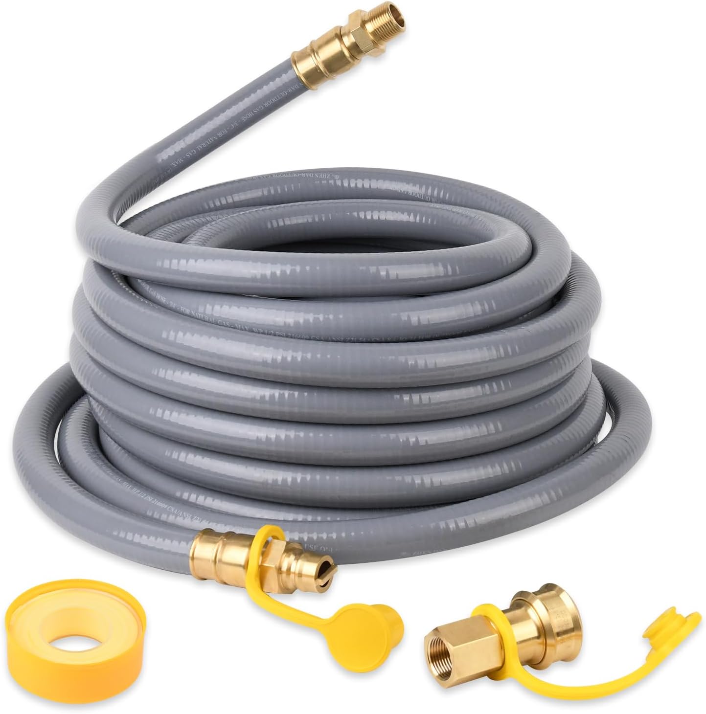 Lezbanz Natural Gas Hose for Generator 3/4 Inch with Quick Connect Fittings, Natural Gas Line 24FT