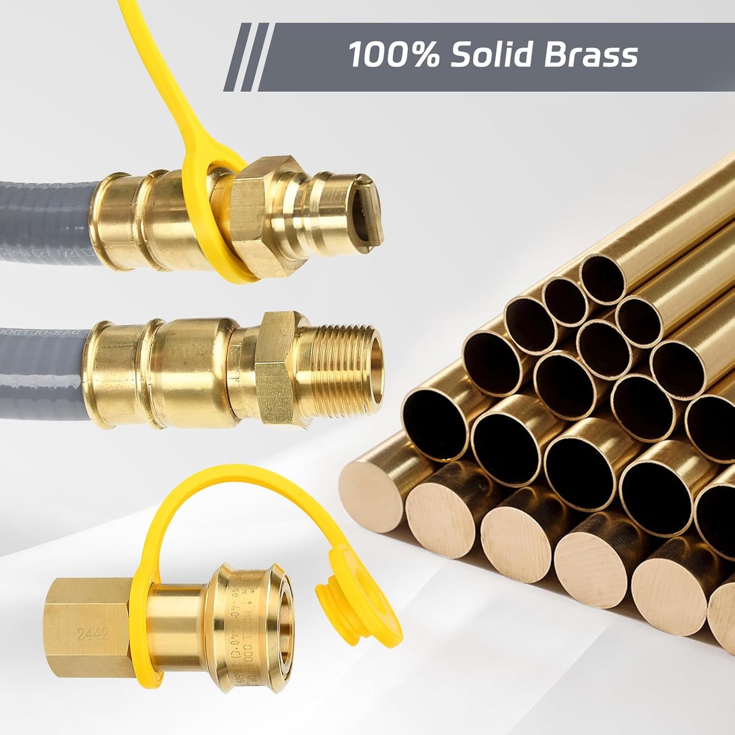 Lezbanz Natural Gas Hose for Generator 3/4 Inch with Quick Connect Fittings, Natural Gas Line 24FT