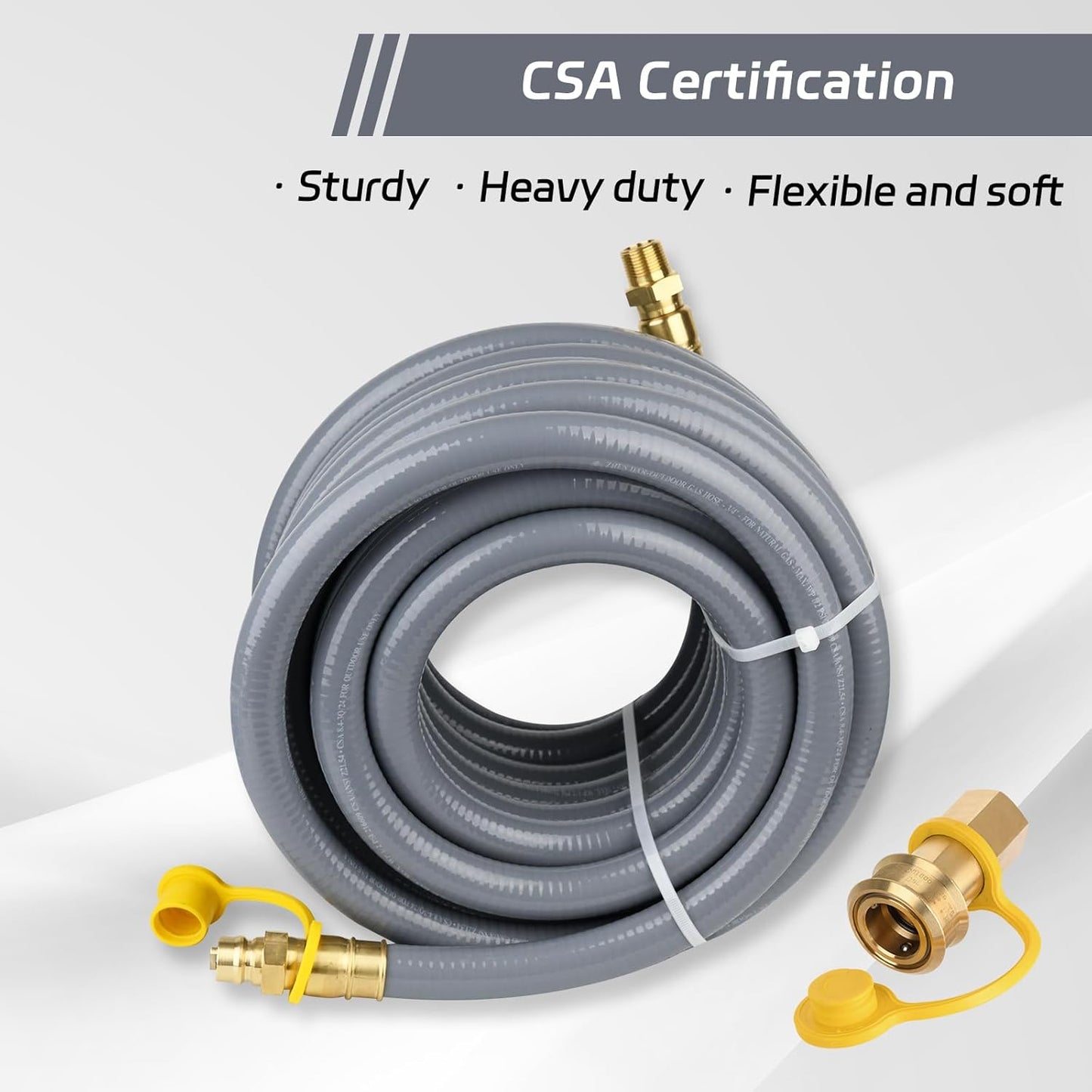 Lezbanz Natural Gas Hose for Generator 3/4 Inch with Quick Connect Fittings, Natural Gas Line 24FT