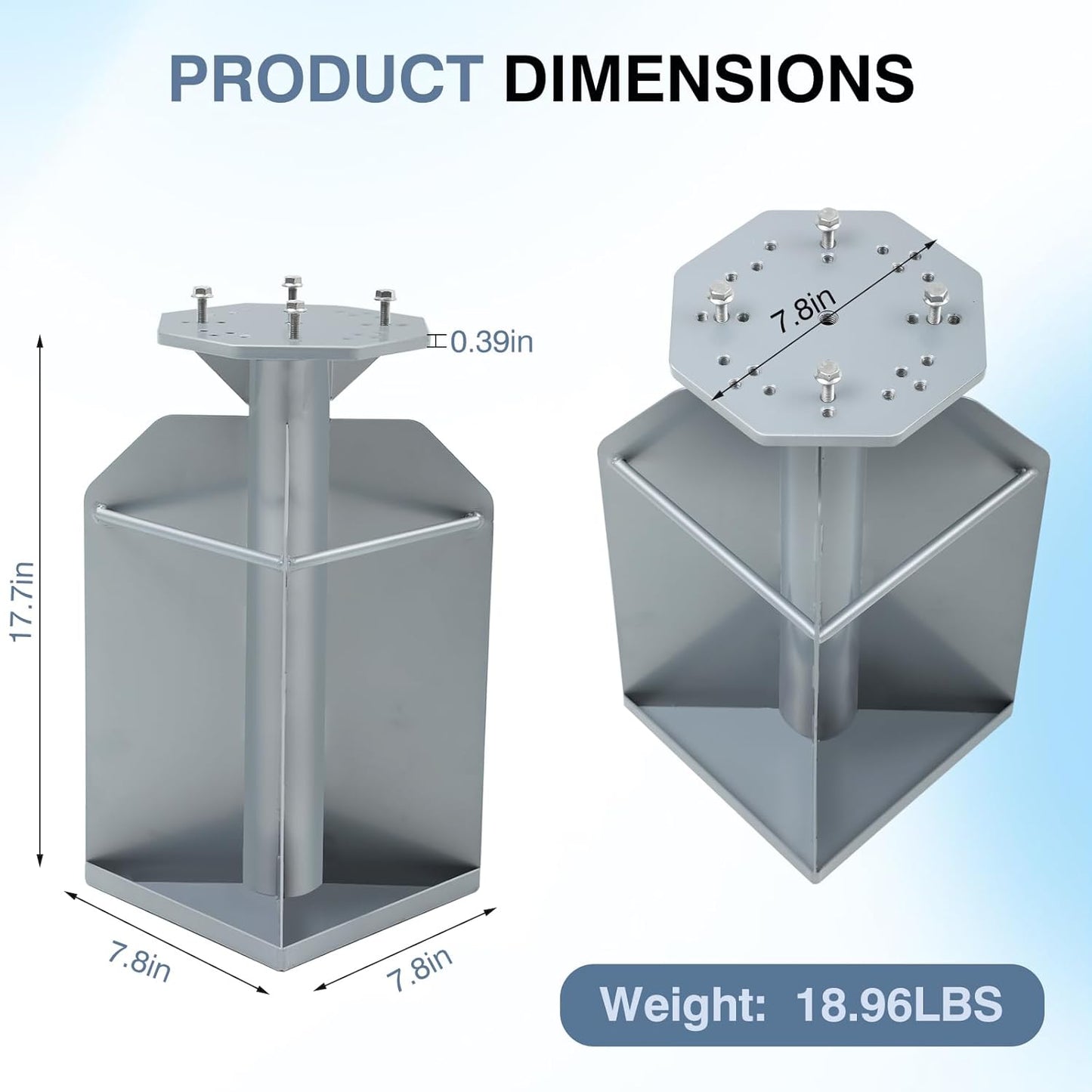 In Ground Umbrella Base, Heavy-Duty Steels Outdoor Base for Offset Cantilever Umbrella Hanging Parasol