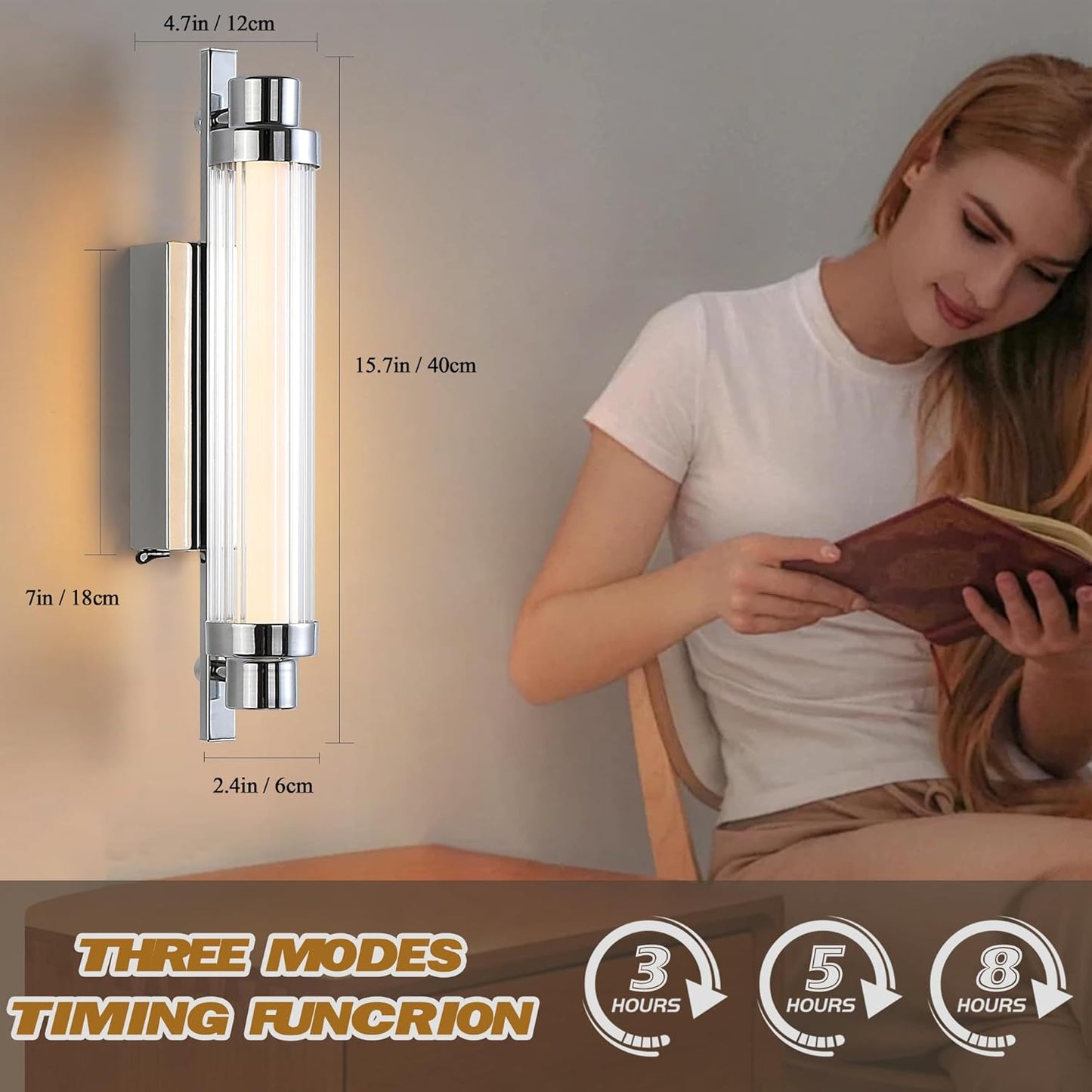 HITOO Battery Operated Wall Sconce Set of 2 12000mAh Rechargeable Battery Powered Wall Light with Remote Dimmable G