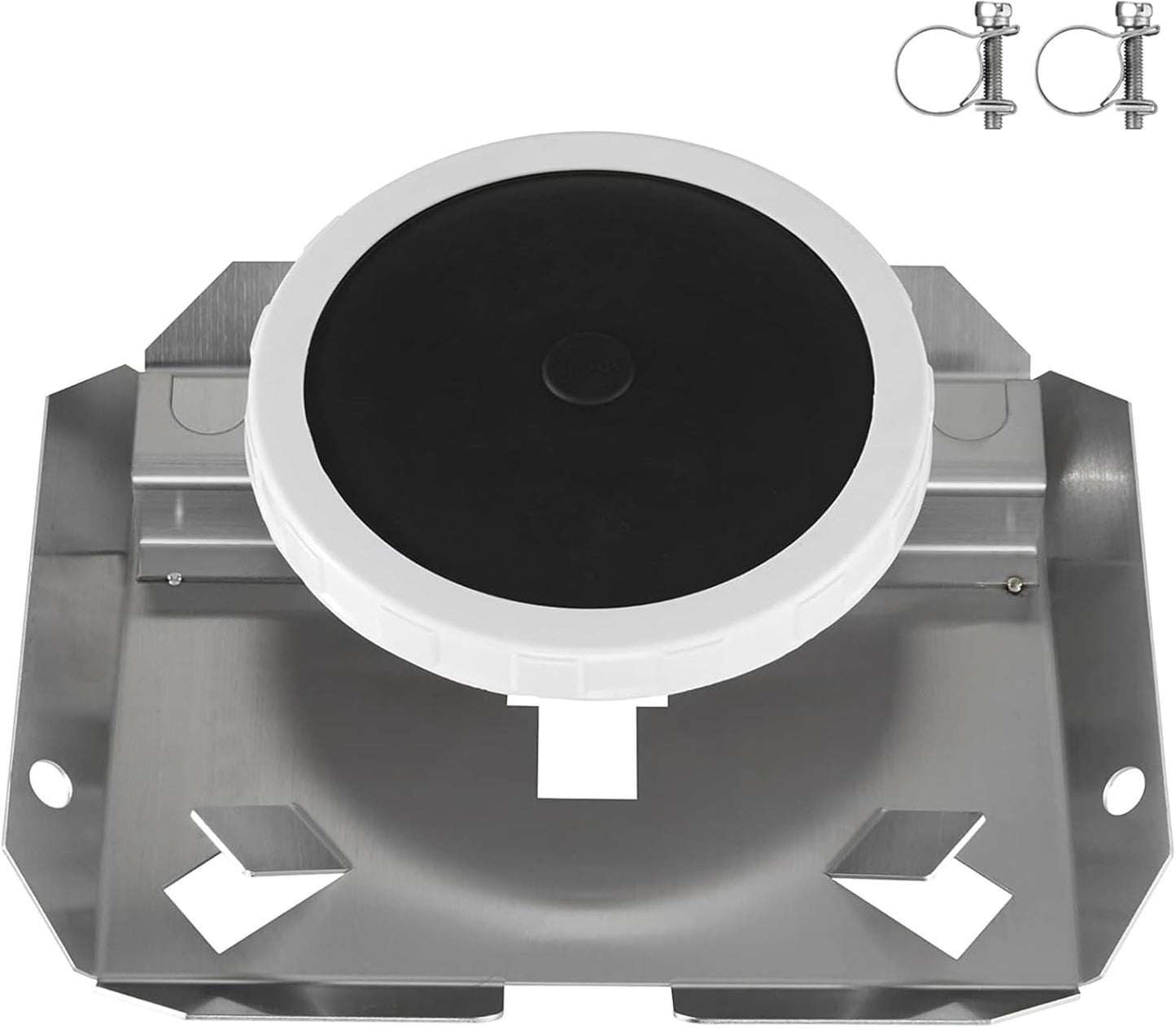 WRSTER-TECH Aeration Diffuser 8.5" Self Sink Weighted Pond Aerator Disc with 2 Clamps Accessory for Outdoor Aeration System