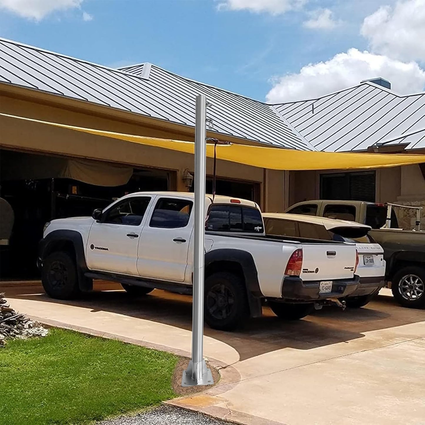 Stainless Steel Shade Sail Poles Kit,12ft Shade Sail Post Support Awning Canopy 2.36' Diameter Heavy Duty