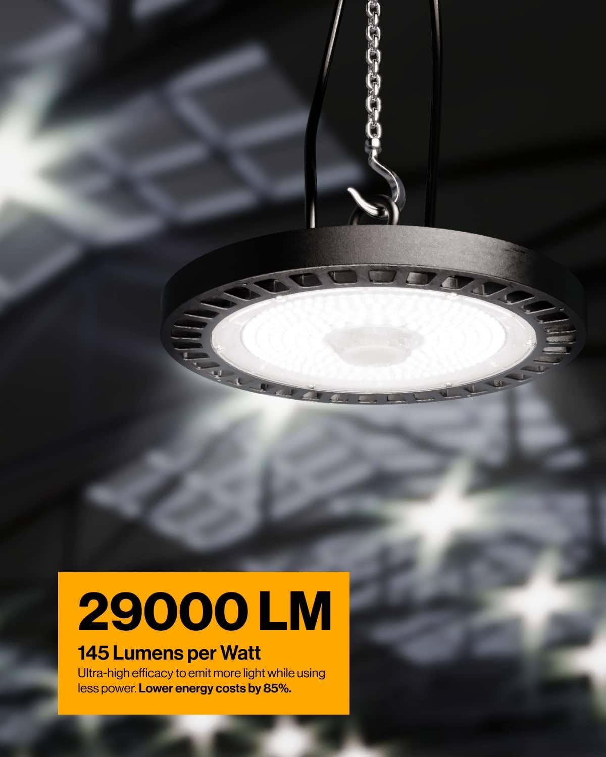 Sunco UFO LED High Bay Light, Lighting for Warehouse, 3500K Neutral White, 200W, 28000 LM