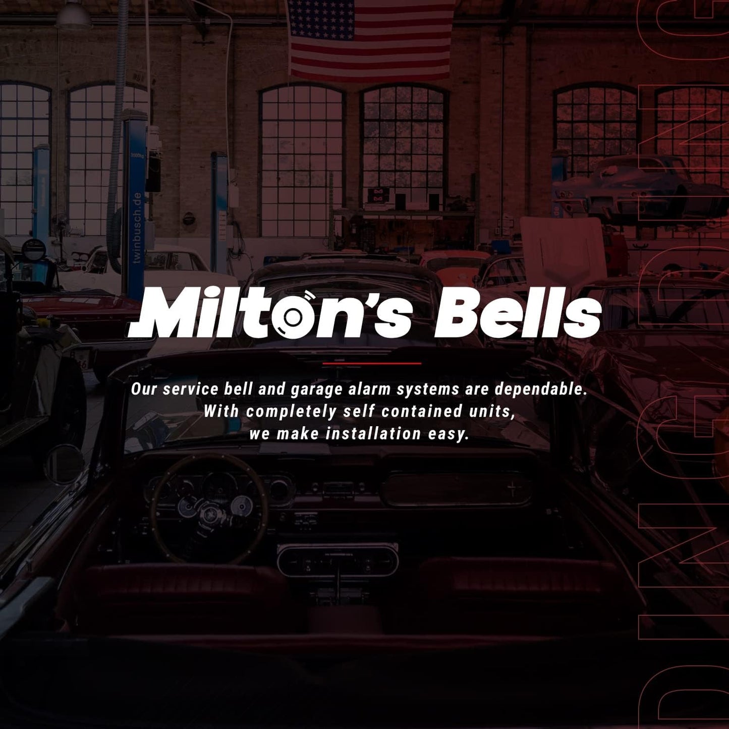 Milton Bells Warehouse Door Chime and Siren Kit - Extra Loud Doorbell Chime and Siren Kit
