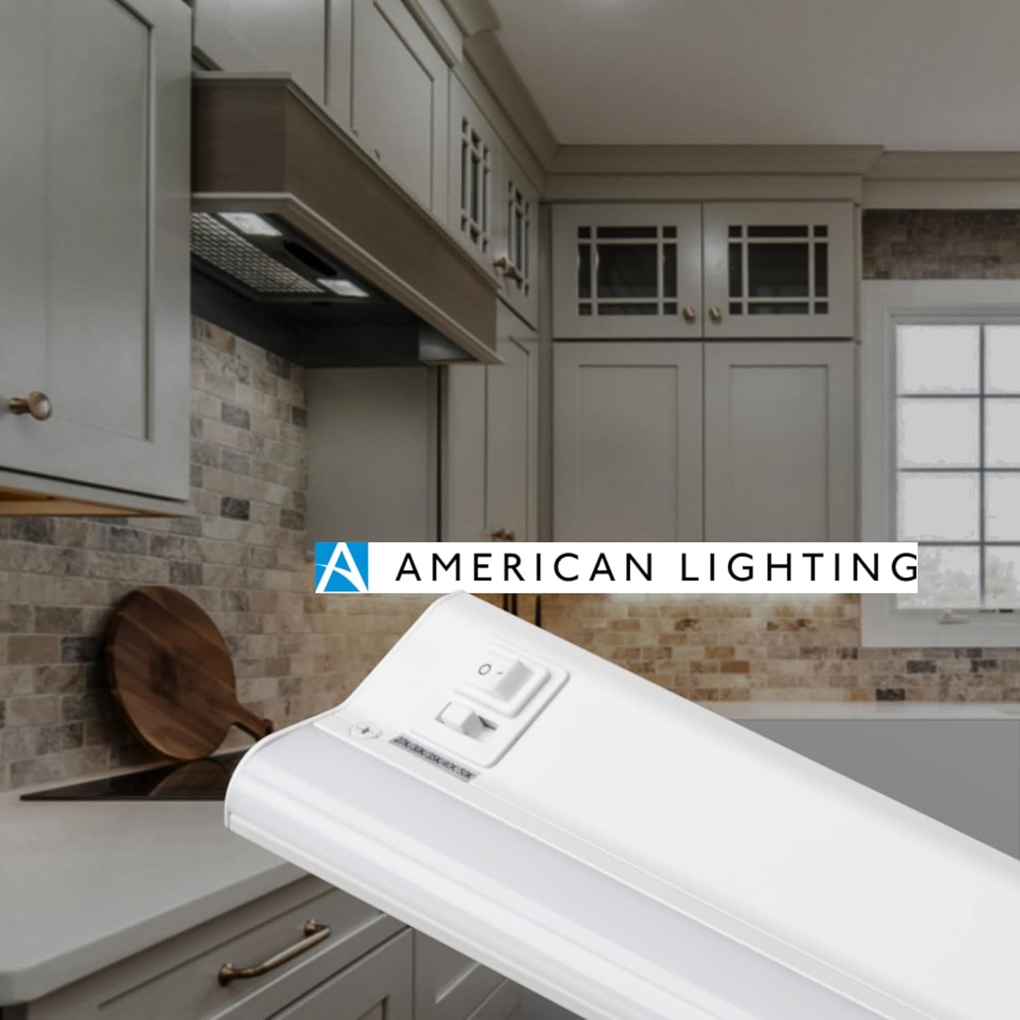 American Lighting 12-Inch LED Courant Undercabinet Light with One Receptacle, 5CCT, White Finish, 120V AC, 7.5W, 430 Lumens, CRI 90,