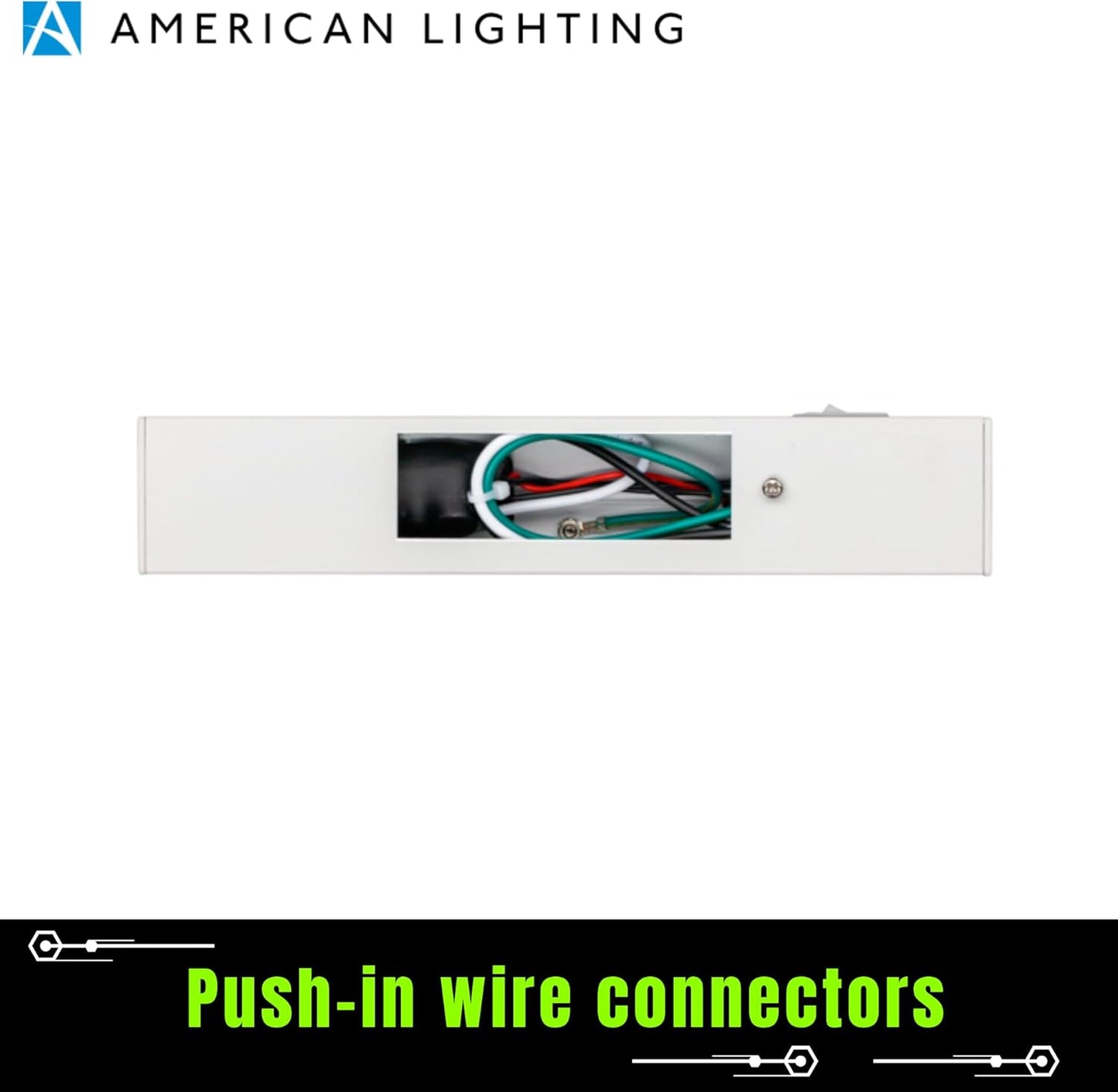 American Lighting 12-Inch LED Courant Undercabinet Light with One Receptacle, 5CCT, White Finish, 120V AC, 7.5W, 430 Lumens, CRI 90,