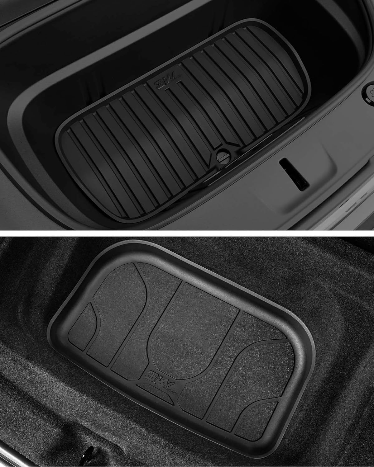3W 2025 2026 Tesla Model Y Juniper Cargo Mat with Front and Rear Trunk Mats Cargo Liners Anti-Slip TPE All Weather