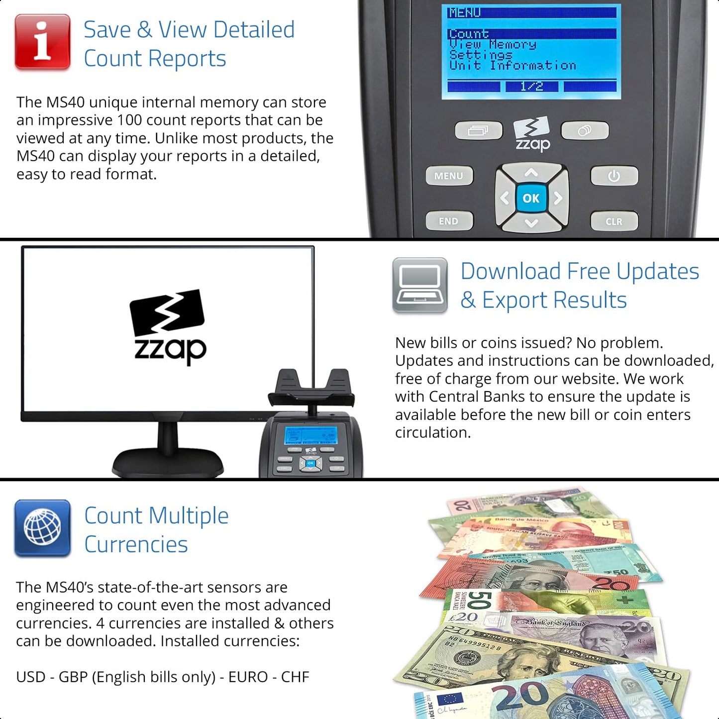 Bill and Coin Counting Scale - Money Cash Currency Weighing Machine