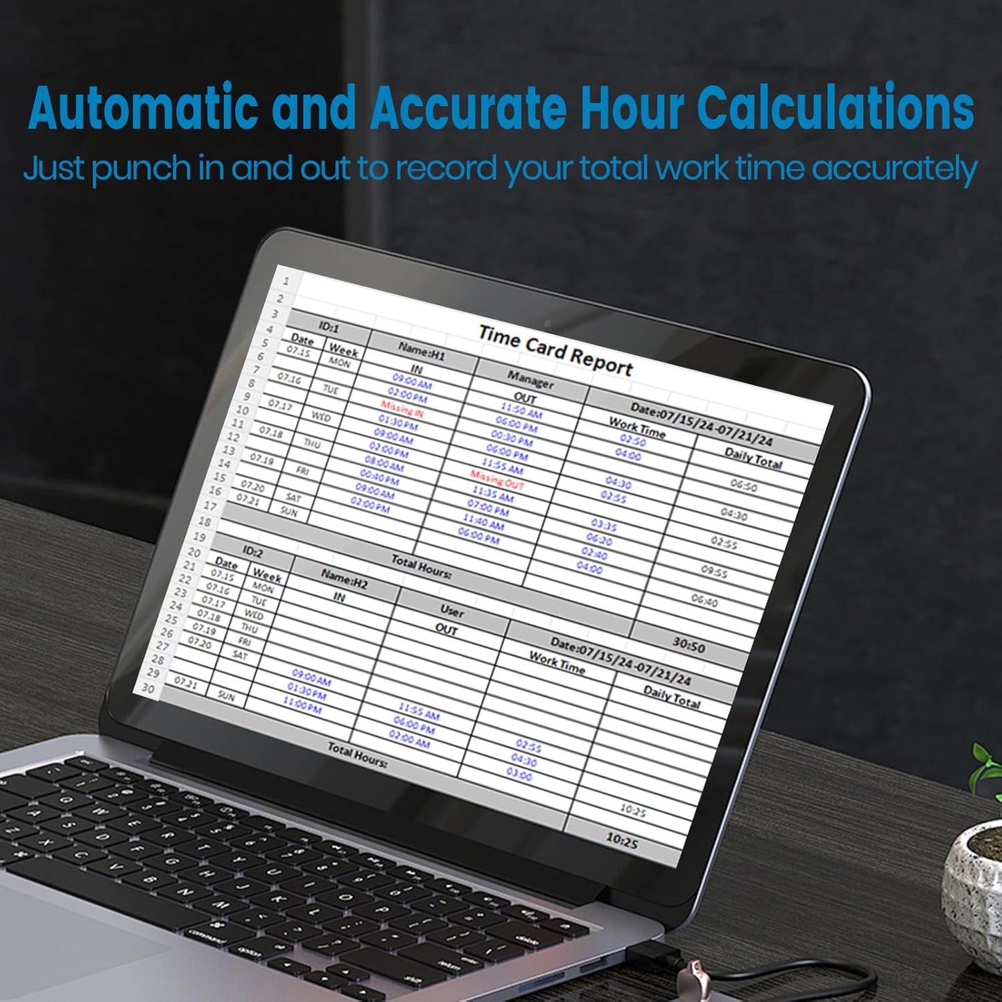 HapAttend Time Clocks for Employees Small Business Automatic Calculate Hours, 0 Monthly Fees Fingerprint Time Clock, H3 Standalone