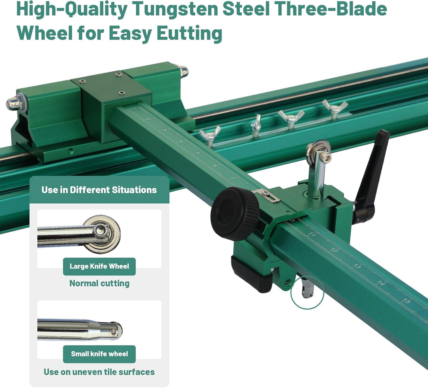 Green Manual T-Shape Tile Glass Cutter Portable for DIY Home Renovation