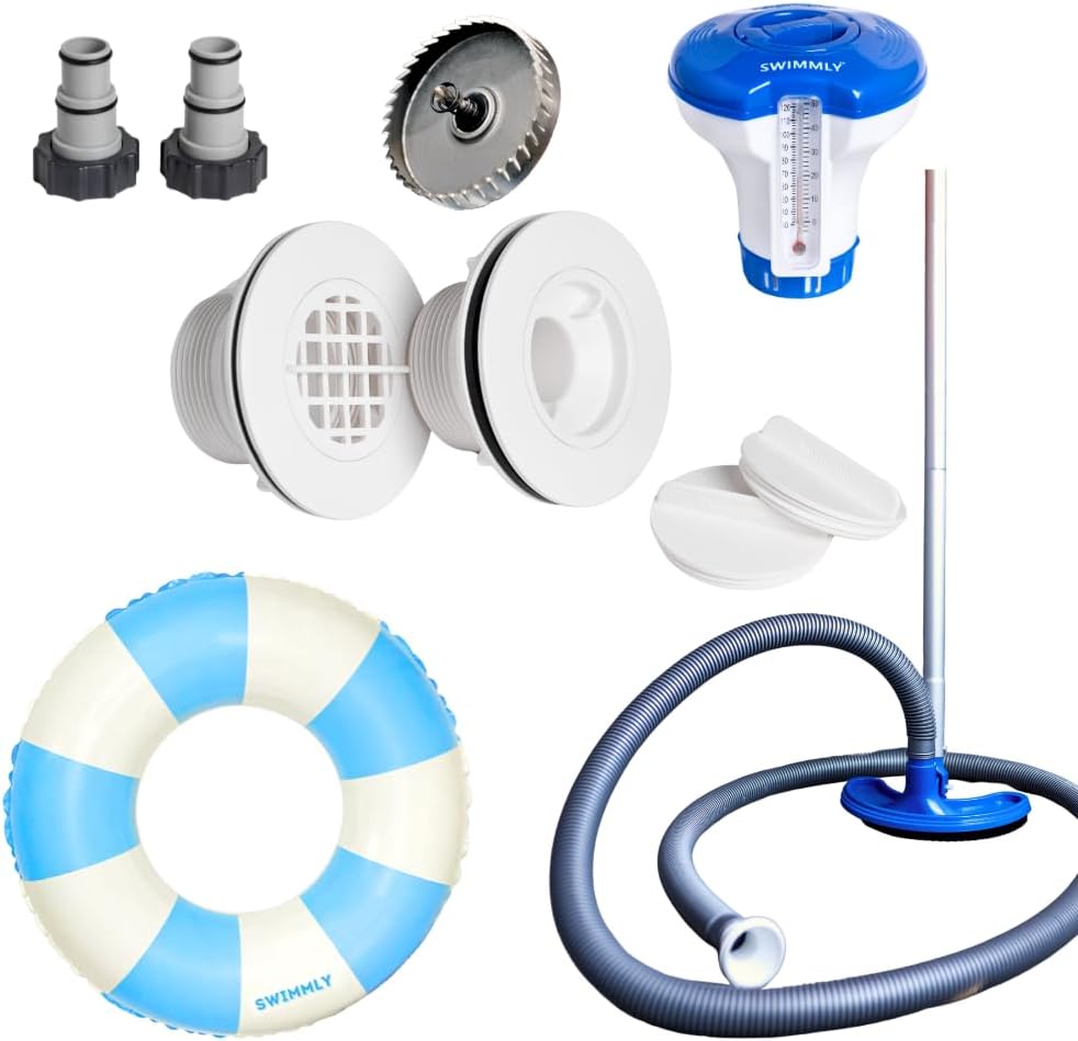 Stock Tank Pool DIY Kit, Includes Connector Fittings, Vacuum, Hole Saw, Chlorine Dispenser, Thermometer